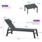 PURPLE LEAF Outdoor Lounge Chair Set of 3 Patio Chaise Pool Lounger Aluminum Frame with Side Table and Wheels for Outside Sunbathing Tanning Recliner Including Pillows