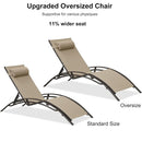 PURPLE LEAF Outdoor Chaise Lounge Chair  Patio Pool Lounger Bronze Aluminum Chairs with Side Table Adjustable Tanning Recliner for Outside Backyard Yard Deck Balcony Beach