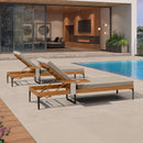 PURPLE LEAF Outdoor Chaise Lounge Patio Lounge Chair Recliner with Side Table and Cushion for Poolside Balcony Backyard