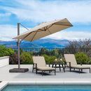 PURPLE LEAF Patio Cantilever Umbrella with Aluminum Offset Hanging for Pool Garden Deck