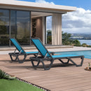PURPLE LEAF Outdoor Chaise Lounge Patio Chair 5 Positions Adjustable Aluminum Frame with Textilene Seat Lightweight and Durable Pool Chaise Lounge for Patio Poolside Beach Yard
