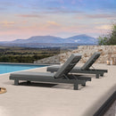 PURPLE LEAF Outdoor Daybed for Patio,  Poolside Chaise Lounge Bed with Cushion, Olefin Blend Fabric, Aluminum Frame Sunbed with Side Table for Deck and Backyard