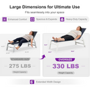 PURPLE LEAF Outdoor Chaise Lounge Set Adjustable Sunbathing Recliner with Side Table for Beach Poolside Patio Outside Aluminum Chaise Lounger