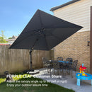PURPLE LEAF Lateral Tilt Patio Umbrella with Base, 360° Swivel Cantilever Umbrella with Stand