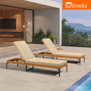 PURPLE LEAF Outdoor Chaise Lounge Patio Lounge Chair Recliner with Side Table and Cushion for Poolside Balcony Backyard
