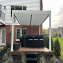 PURPLE LEAF Athena Louvered Pergola Modern White Pergola with Adjustable Roof for Deck Backyard Garden