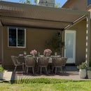 PURPLE LEAF Athena Louvered Pergola Modern Champagne Pergola with Adjustable Roof for Deck Backyard Garden