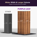 PURPLE LEAF Metal Gazebo Double Roof Wood Grain Aluminum Frame with Curtains Netting and Reinforcement Support Rods