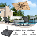 PURPLE LEAF Crank and Tilt Rectangular Outdoor Patio Market Umbrella with Base