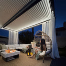 PURPLE LEAF Louvered Pergola Modern Grey Pergola with White Roof for Deck Backyard Garden