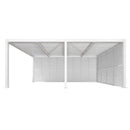 PURPLE LEAF Athena Louvered Pergola white Outdoor Aluminum Pergola with Shutter Wall Adjustable Gazebo Rainproof for Patio Deck Garden