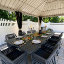 PURPLE LEAF 11/9/7 Pieces Outdoor Dining Set PE Rattan Outdoor Patio Furniture Set Grey