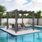 PURPLE LEAF Outdoor Retractable Pergola with Sun Shade Canopy Patio Aluminum Pergola With Curtains