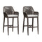 PURPLE LEAF Modern Bar Stools Set of 2, Aluminum Bar Stool with Cushion for Indoor and Outdoor, Kitchen Island