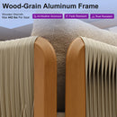 PURPLE LEAF Byron Open-End Modular Outdoor Sectional with Wide-Band Woven Design and Wood-Grain Aluminum Frame for Backyard Family Time