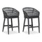 PURPLR LEAF Bar Stools Chair Set of 2, Rattan and Aluminum Frame with Comfortable Cushion