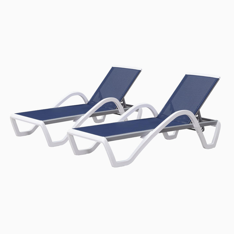 PURPLE LEAF Patio Lounger sun loungers with armrest, Chaise Lounge for beach, swimming pool, lawn, pool side