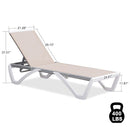 PURPLE LEAF Patio Chaise Lounge Chair Outdoor Plastic Textilene Sun Bathing Recliner Tanning Pool Lounger with 6 Adjustable Position for Outside Beach in-Pool Lawn Poolside