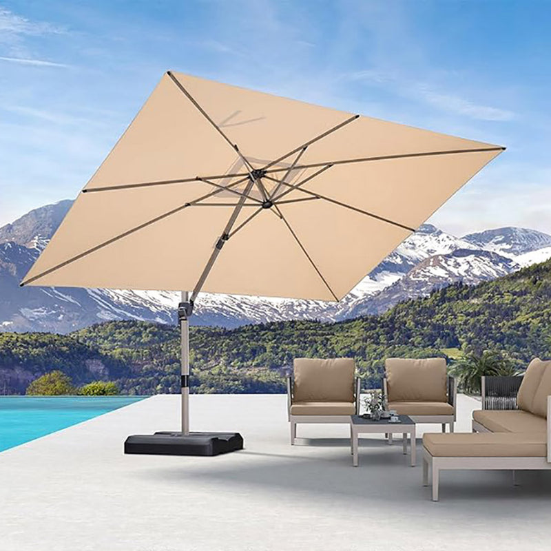 PURPLE LEAF Deluxe Aluminum Outdoor Patio Umbrella The new Deluxe Aluminum Outdoor Patio Umbrella is Purple Leaf's most cost-effective umbrella, with superb quality and a very good price. Its style is simple and modern, steady and luxurious, whether you are in an outdoor restaurant, or at home in the garden, this umbrella is perfect for creating a vacation-like comfortable experience.