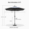 PURPLE LEAF Crank and Tilt Table Umbrella Outdoor Patio Market Umbrella with Visible Hand Crank System