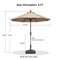 PURPLE LEAF Crank and Tilt Table Umbrella Outdoor Patio Market Umbrella with Visible Hand Crank System