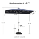 PURPLE LEAF Deluxe Aluminum Market Umbrella, Outdoor Table Umbrella for Patio, Porch