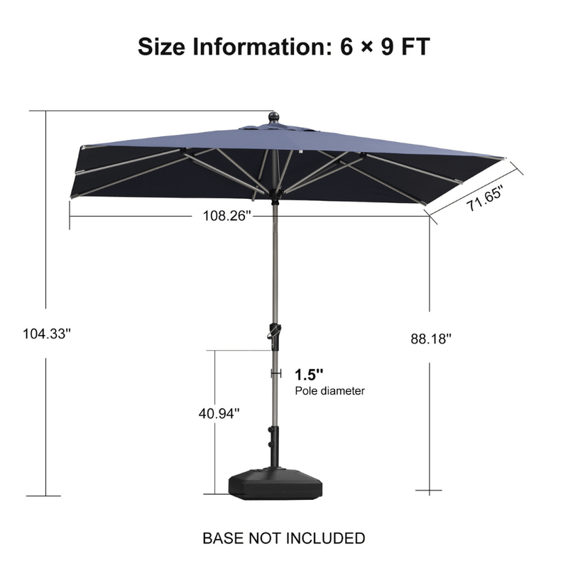 PURPLE LEAF Deluxe Aluminum Market Umbrella, Outdoor Table Umbrella for Patio, Porch