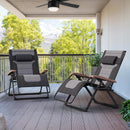 Purple Leaf Widened Outdoor Chaise Lounge , Patio Zero Gravity Recliner, Folding Chair, with Quilted Seat and Adjustable Headrest, Suitable for Lawns, Camping, Gardens, and Pools, Available in Black, Blue, and Gray.