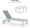 PURPLE LEAF Outdoor Chaise Lounge Chairs Set of 2 White Aluminum Lounge Chair Five-Position Adjustable Chaise with Wheels and Table for Pool Deck Patio
