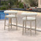 PURPLE LEAF Outdoor Bar Stools Set of 2 Modern Olefin Upholstered Barstools with Back and Armrest Bar Chairs for Garden Kitchen Island