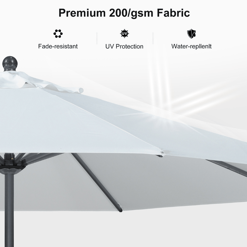 PURPLE LEAF Aluminum Outdoor Market Umbrella Patio Table Umbrella