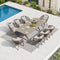 PURPLE LEAF Patio Dining Sets Aluminum Frame and Handwoven Wicker Chairs Set for Garden Deck, Cushions and Pillows included