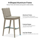 PURPLE LEAF Outdoor Counter Height Stools Set of 2, PU Leather Patio Bar Set with Aluminum Frame, Bar Chairs for Poolside, Garden, Kitchen Island