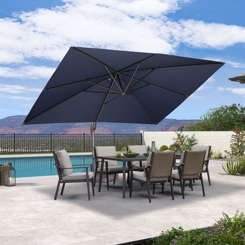 PURPLE LEAF Patio Cantilever Umbrella with Aluminum Offset Hanging for Pool Garden Deck