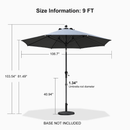 PURPLE LEAF Crank and Tilt Table Umbrella Outdoor Patio Market Umbrella with Visible Hand Crank System