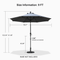 PURPLE LEAF Crank and Tilt Table Umbrella Outdoor Patio Market Umbrella with Visible Hand Crank System