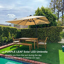 PURPLE LEAF Affordable Patio Umbrella with Lights 10ft Swivel Tiliting Outdoor Umbrella