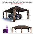 PURPLE LEAF Outdoor Metal Carport Gazebo Bronze Steel Roof Aluminum Frame Shelter for Parking
