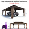 PURPLE LEAF Outdoor Metal Carport Gazebo Bronze Steel Roof Aluminum Frame Shelter for Parking