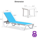 PURPLE LEAF Patio Chaise Lounge Chair Outside Aluminum Plastic Stackable Tanning Chairs for Pool Sunbathing Beach Deck Outdoor Lounger