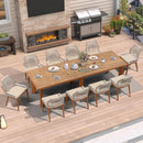 PURPLE LEAF 7/9/11 Pieces Dining Set Patio Metal Rectangular Table and Wicker Rattan Chairs