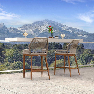 PURPLE LEAF Outdoor Bar stools Set of |Modern Counter Heigh Bar