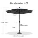 PURPLE LEAF Crank and Tilt Table Umbrella Outdoor Patio Market Umbrella with Visible Hand Crank System