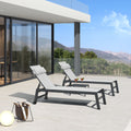 PURPLE LEAF Outdoor Lounge Chair Patio Chaise Pool Lounger Aluminum Frame with Side Table and Wheels for Outside Sunbathing Tanning Recliner Including Pillows