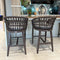 PURPLR LEAF Bar Stools Chair Set of 2, Rattan and Aluminum Frame with Comfortable Cushion