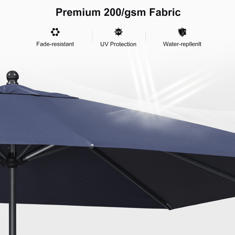 PURPLE LEAF Aluminum Patio Table Umbrella Heavy Duty Market Umbrella with Base
