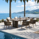 PURPLE LEAF Hailar Outdoor Dining Set for Family, Aluminum Outdoor Patio Table and Chairs Set with Olefin Cushions, Patio Furniture Set for Garden or Deck