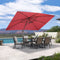 PURPLE LEAF Patio Cantilever Umbrella with Aluminum Offset Hanging for Pool Garden Deck