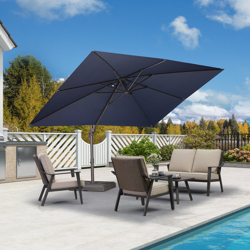 PURPLE LEAF Patio Cantilever Umbrella with Aluminum Offset Hanging for Pool Garden Deck