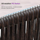 Clearance-PURPLE LEAF Patio Dining Set Cushions Wicker Chairs and Cylindrical Leg Dining Table